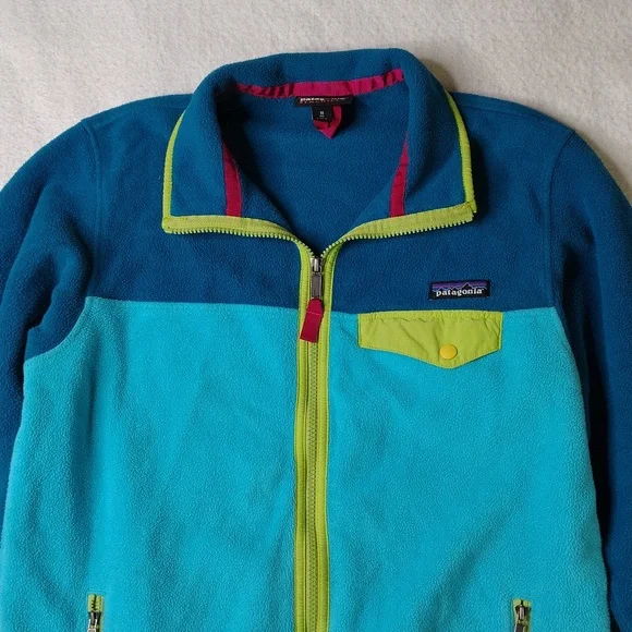 Patagonia Synchilla Fleece Sweater Jacket Womens Medium Teal Full Zip Retro - Picture 2 of 10